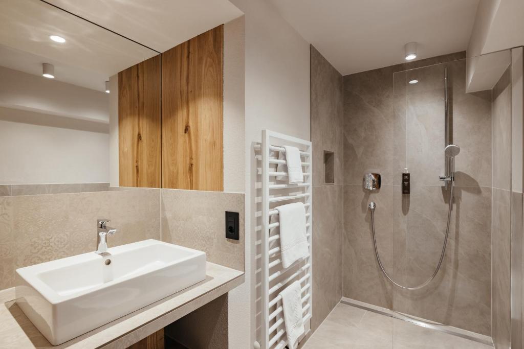 Koupelna v ubytování Hotel Pradat