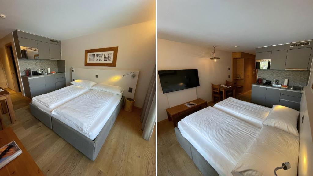 Postel nebo postele na pokoji v ubytování SWISSPEAK Resorts Vercorin