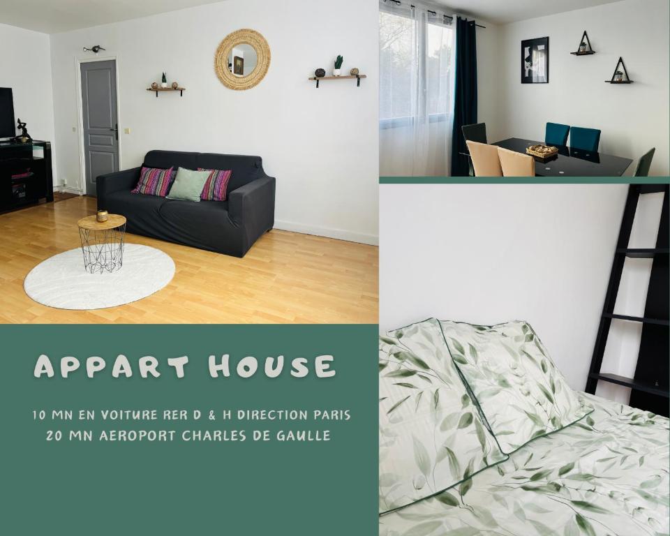 an image of a living room and a apartment house at Bel appart house proche paris in Sarcelles