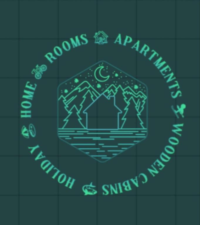 a green neon sign with the names of the rooms and apartments at Holiday Home in Gol