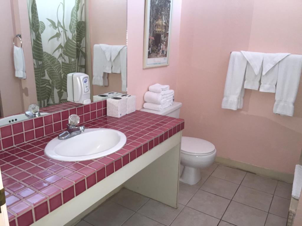 Um banheiro em Kuhio Banyan Hotel (with Kitchenettes)