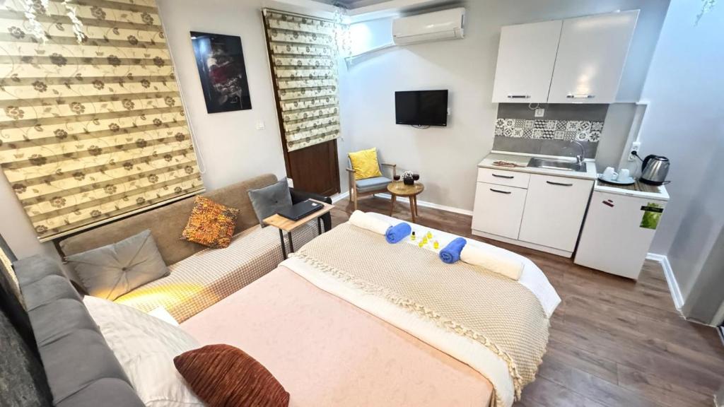 Kuchyň nebo kuchyňský kout v ubytování taksim gold suit