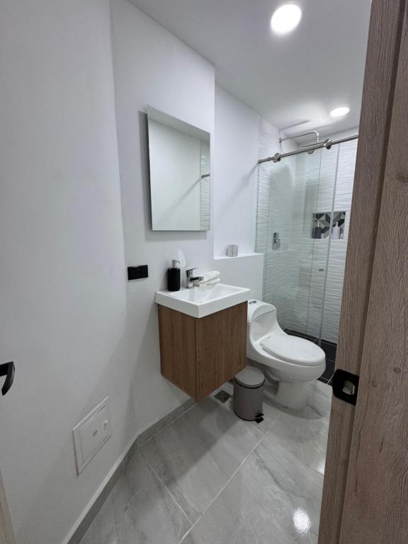 Koupelna v ubytování Vida Hostel