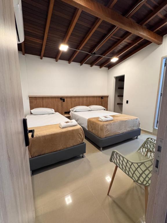 Postel nebo postele na pokoji v ubytování Vida Hostel