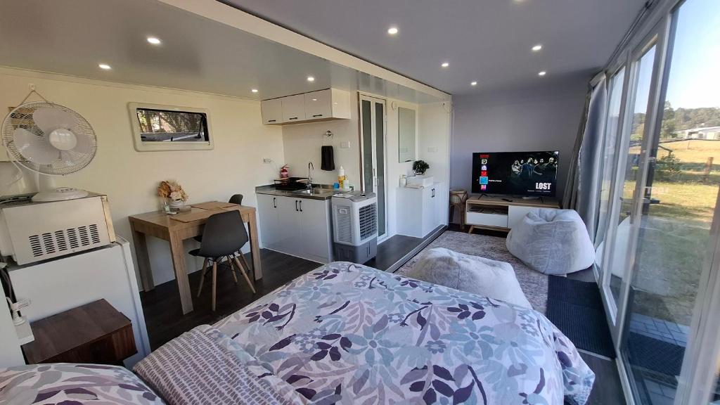 TV a/nebo společenská místnost v ubytování Pod Tiny Home