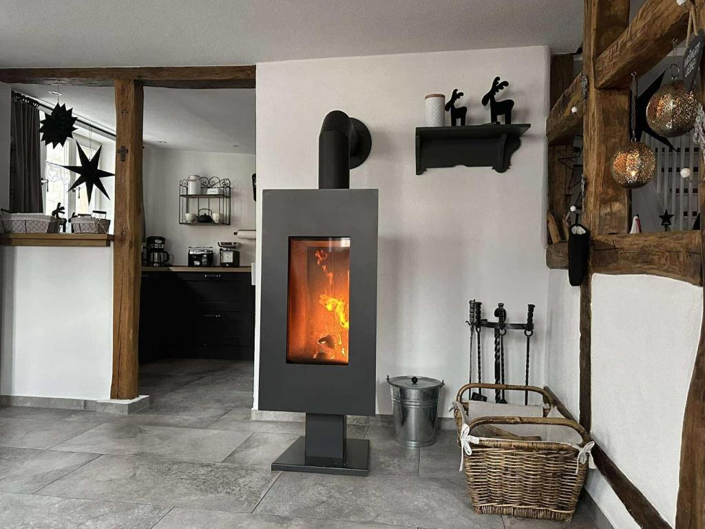 Kuchyň nebo kuchyňský kout v ubytování Altes Grabenhöfchen - 5 Sterne Ferienhaus