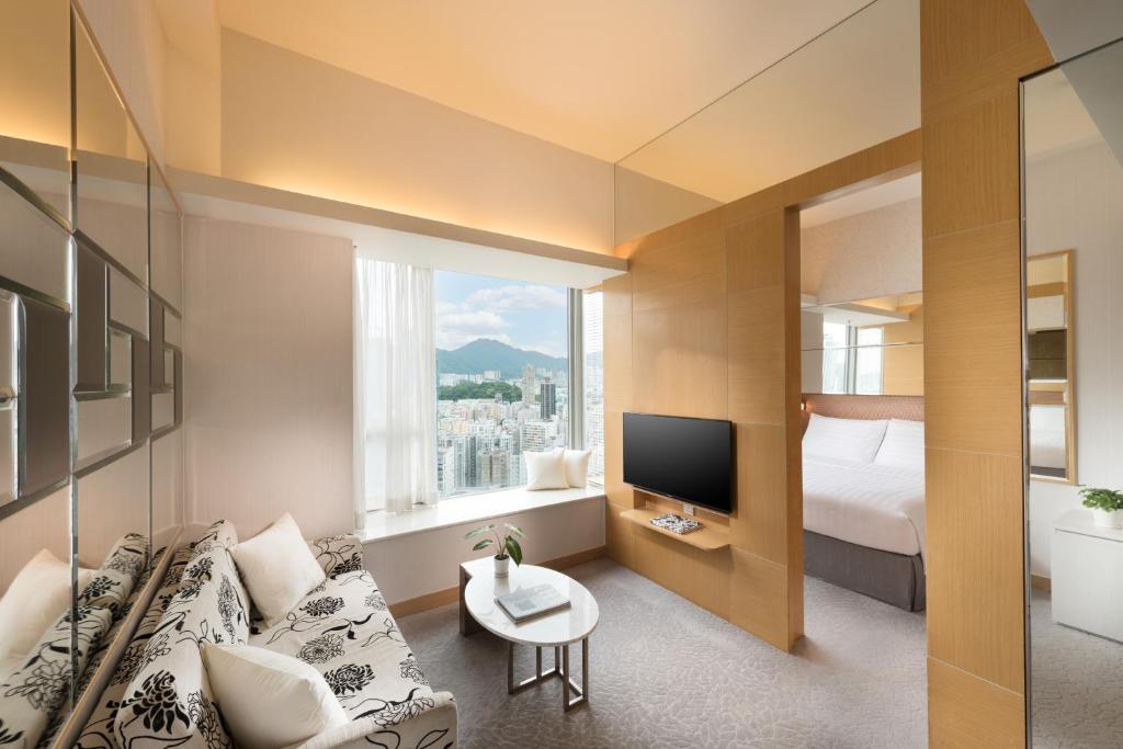 TV a/nebo společenská místnost v ubytování Dorsett Mongkok, Hong Kong
