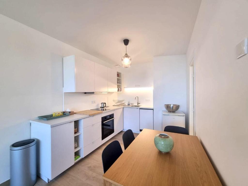 Kuchyň nebo kuchyňský kout v ubytování Appartements MONACO La Turbie