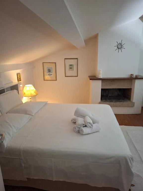 Postel nebo postele na pokoji v ubytování Spacious apartment in Manciano with view