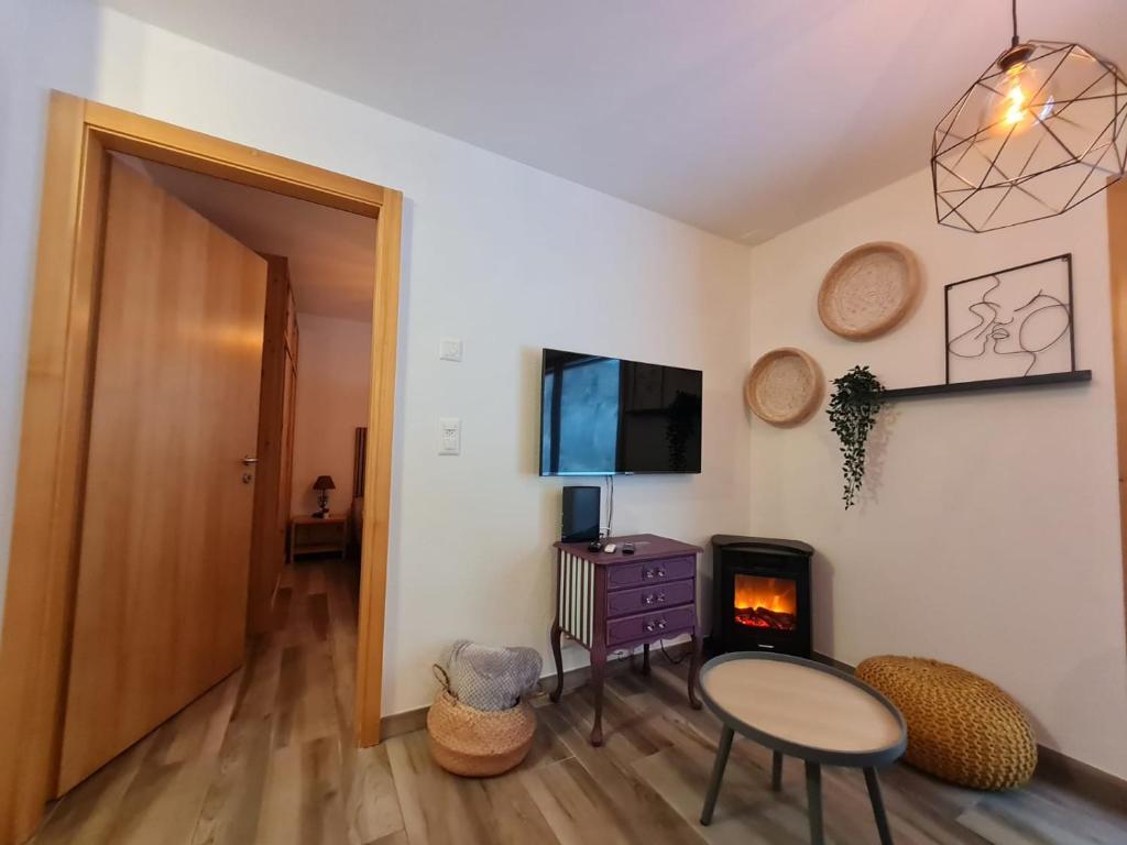 TV a/nebo společenská místnost v ubytování Apartment Lotus