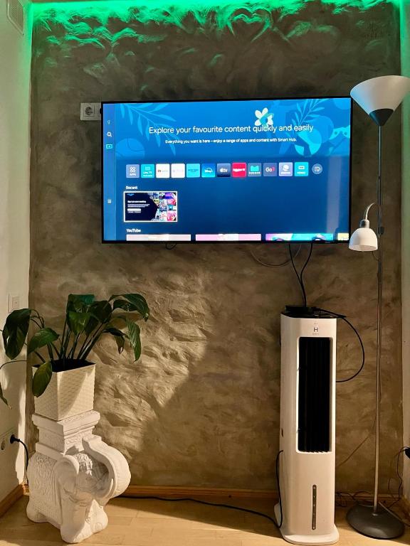 TV a/nebo společenská místnost v ubytování Renthouse Guest Apartment ADEELE
