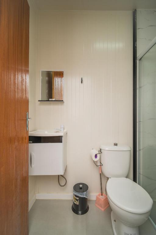 Koupelna v ubytování Tiny House completa proximo a Arena OPUS
