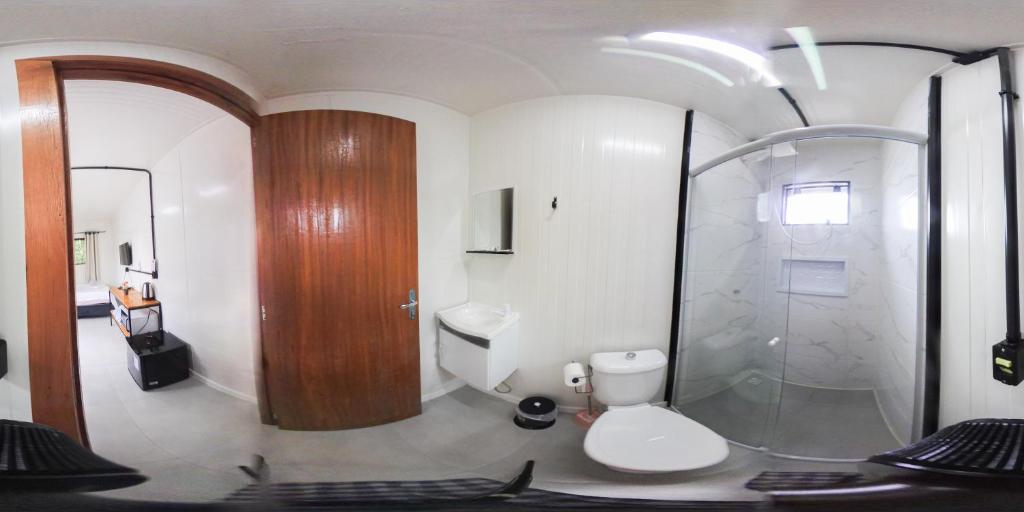 Koupelna v ubytování Tiny House completa proximo a Arena OPUS