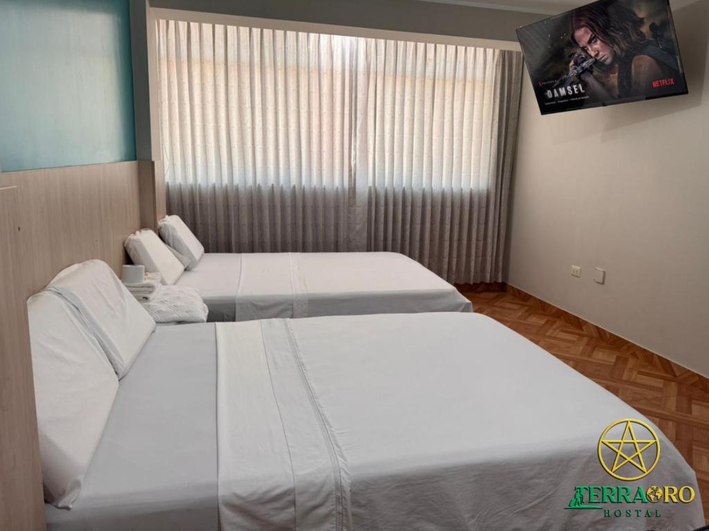 Postel nebo postele na pokoji v ubytování Hostal Terraoro