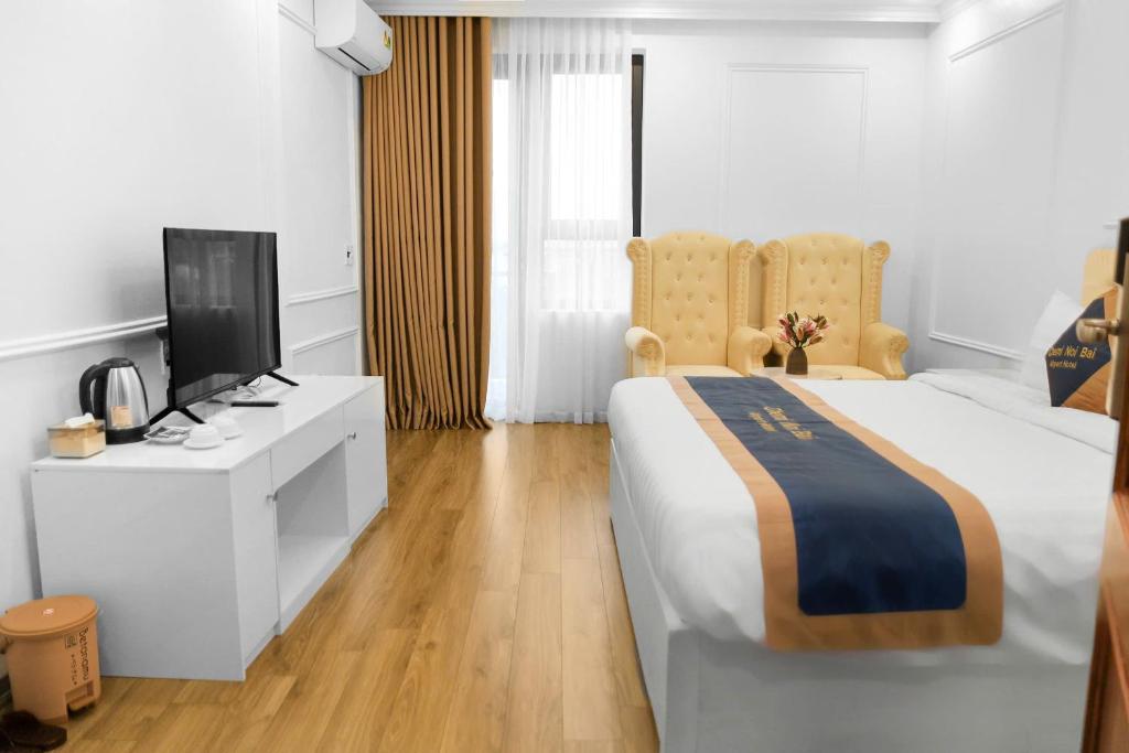 Postel nebo postele na pokoji v ubytování Chemi Hanoi Airport Hotel
