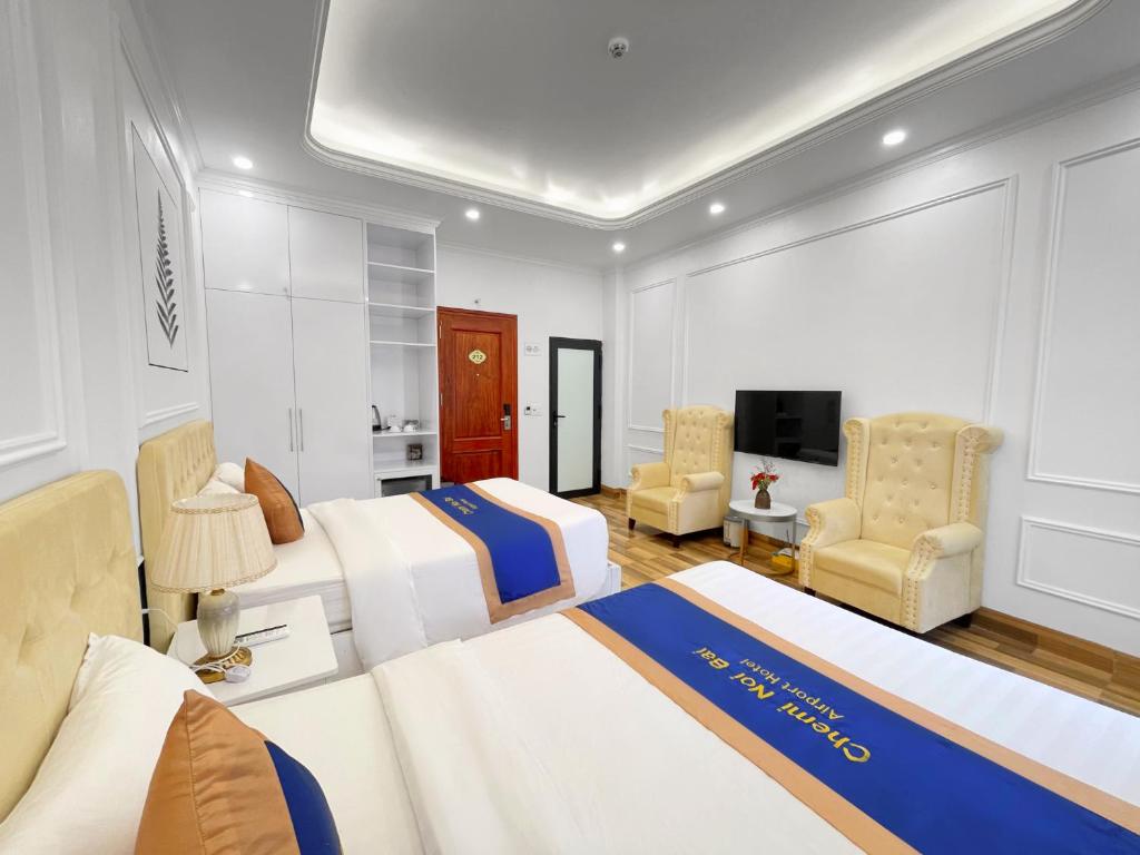 TV a/nebo společenská místnost v ubytování Chemi Hanoi Airport Hotel