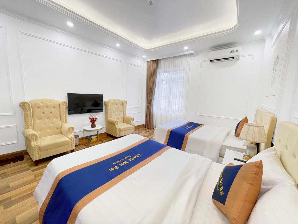 Postel nebo postele na pokoji v ubytování Chemi Hanoi Airport Hotel