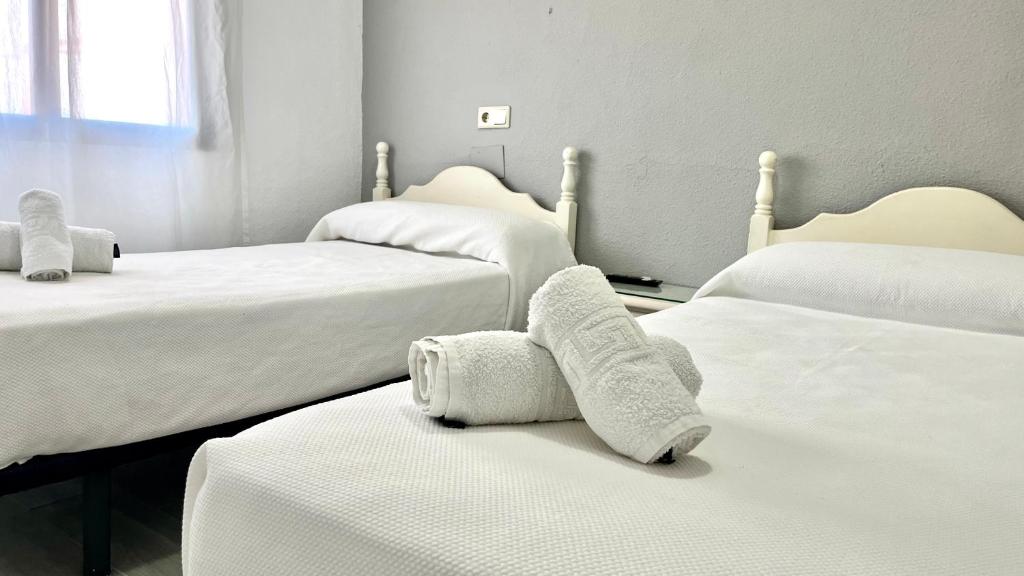Postel nebo postele na pokoji v ubytování Hostal Carlos III