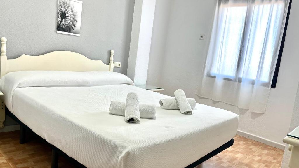Postel nebo postele na pokoji v ubytování Hostal Carlos III