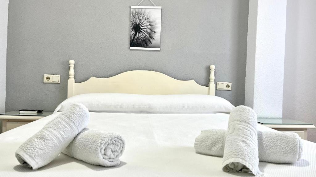 Postel nebo postele na pokoji v ubytování Hostal Carlos III