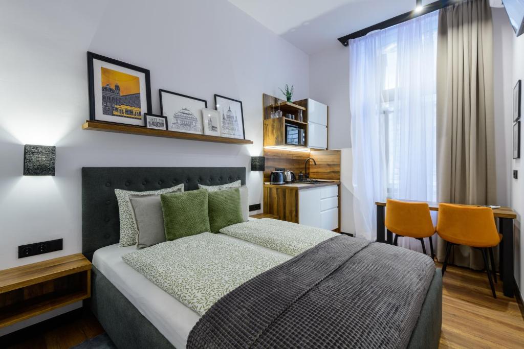 Postel nebo postele na pokoji v ubytování Budapest Holidays Vibes