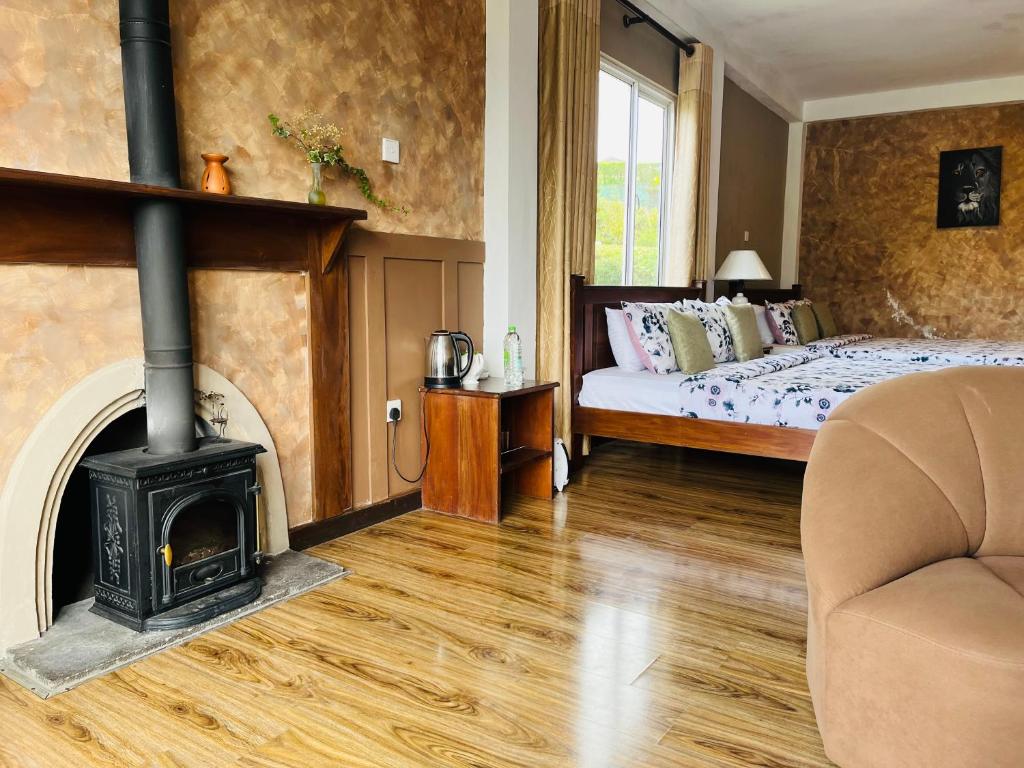 Letto o letti in una camera di Medalin Lake Gregory