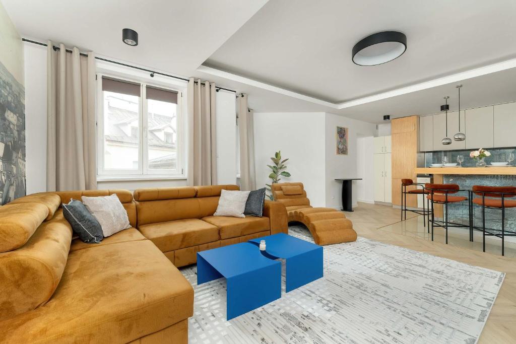 Posedenie v ubytovaní Stylish Apartment in the Heart of Kazimierz in Kraków by Noclegi Renters