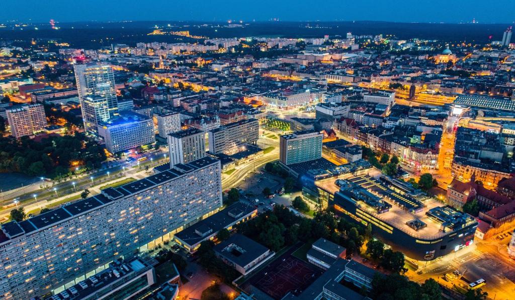 Výhľad na mesto Katovice alebo výhľad na mesto priamo z apartmánu