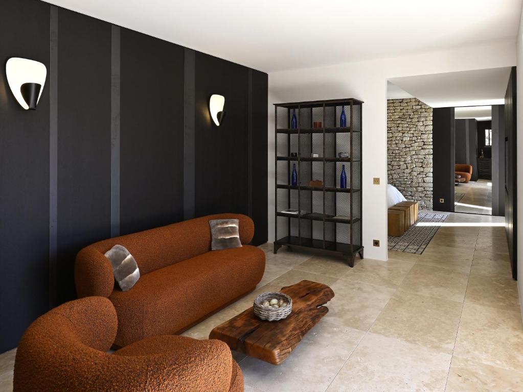 Posezení v ubytování La Suite Gordes