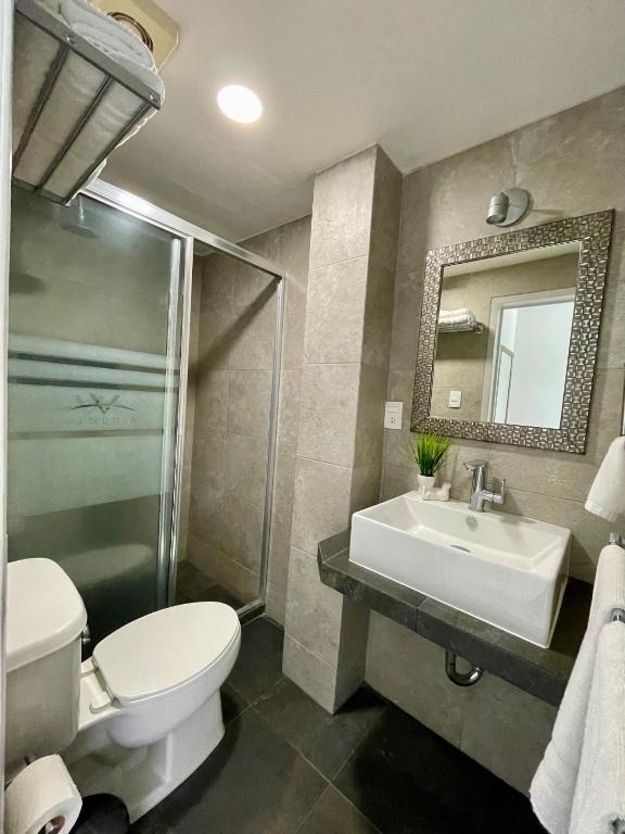 Koupelna v ubytování Hotel Venedik