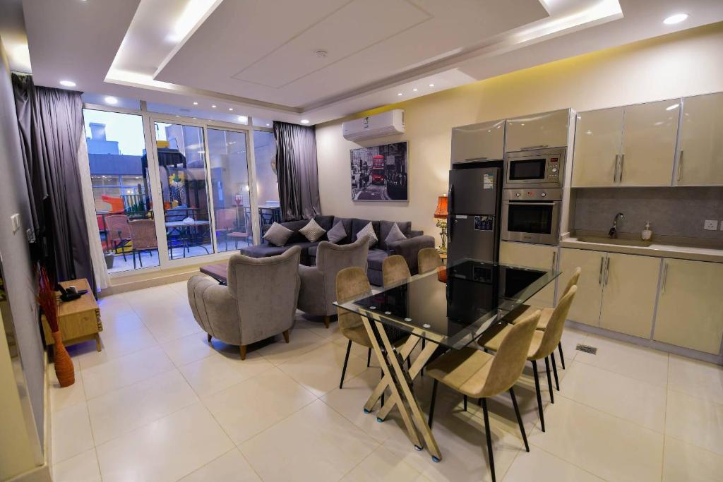 Kuchyň nebo kuchyňský kout v ubytování شاليهات اوليفيا