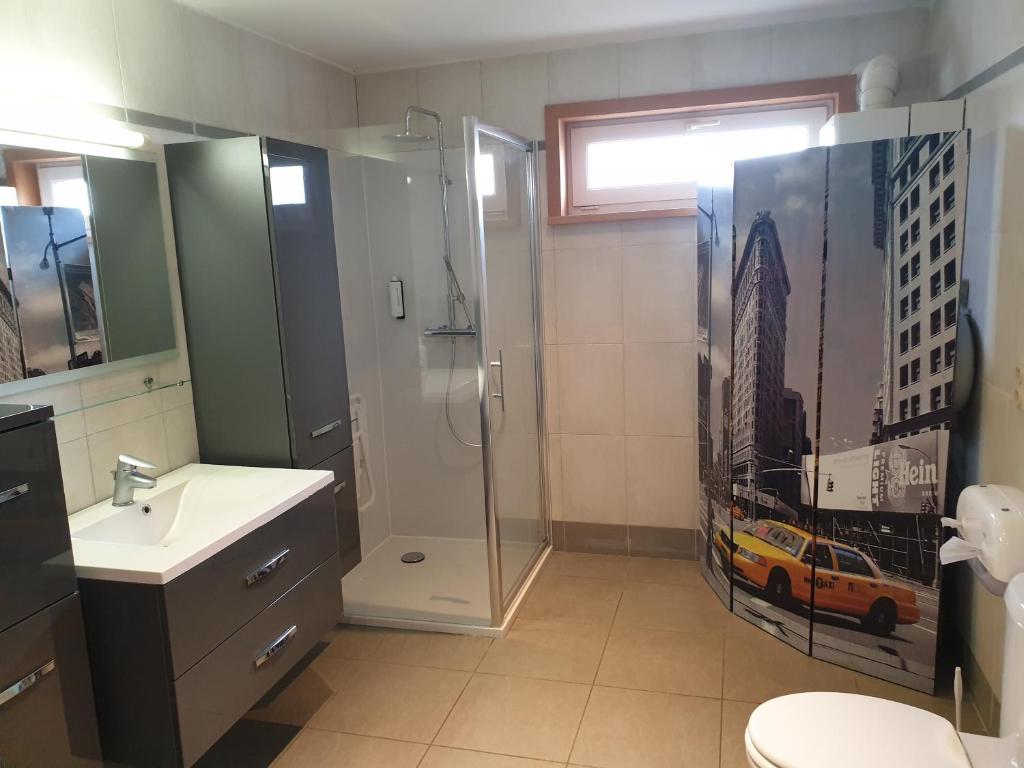 Koupelna v ubytování Hotel Belvedere