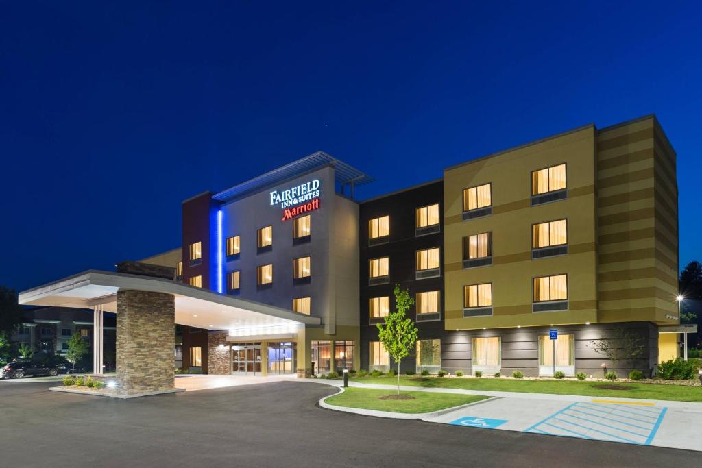 a rendering of a hotel at night at Fairfield Inn &amp; Suites by Marriott Belle Vernon in Belle Vernon