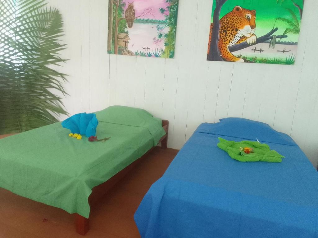Postel nebo postele na pokoji v ubytování Amazon Nativo Lodge