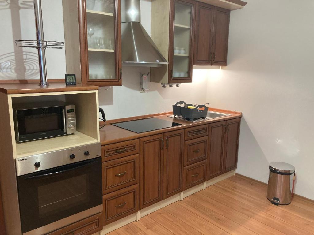 Kuchyň nebo kuchyňský kout v ubytování Apartmán pod kopcom