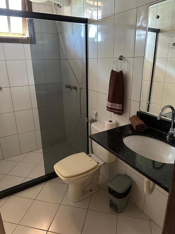 Koupelna v ubytování Pousada Aliança