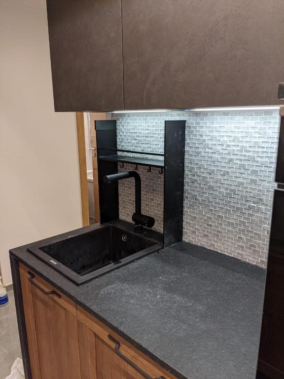 Kuchyň nebo kuchyňský kout v ubytování Ferienwohnung Primavista