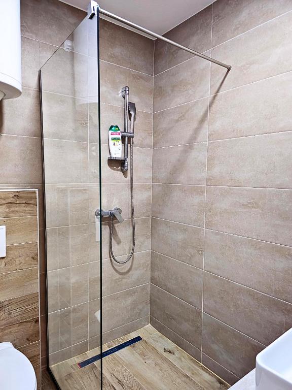 Koupelna v ubytování Apartmani Srna Milmari