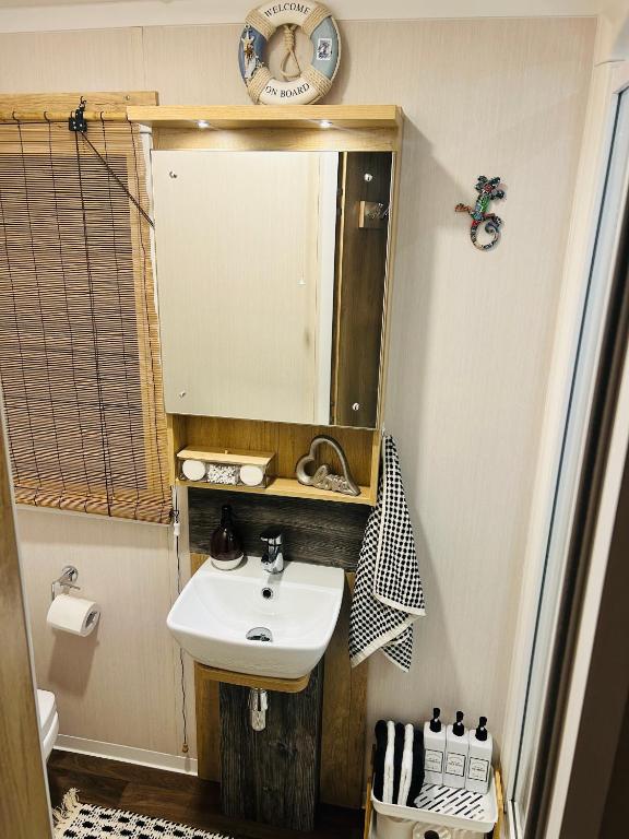 Koupelna v ubytování Luxury Cozy Caravan at Seaton Sands