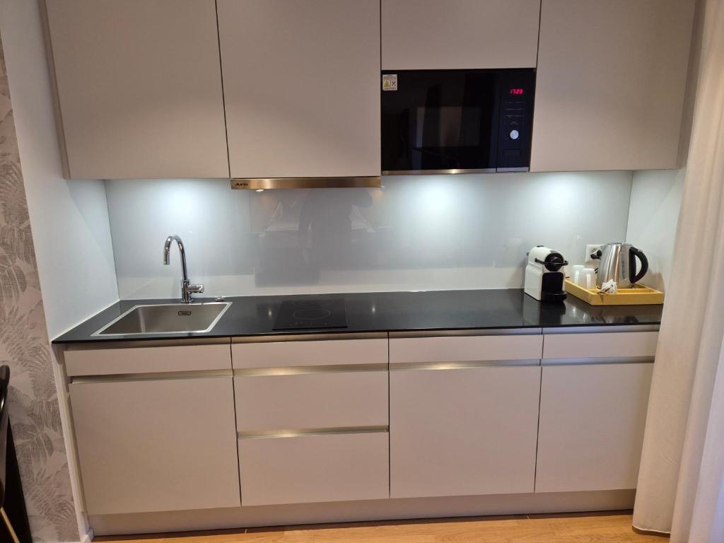 Kuchyň nebo kuchyňský kout v ubytování CENTRINO Apartments