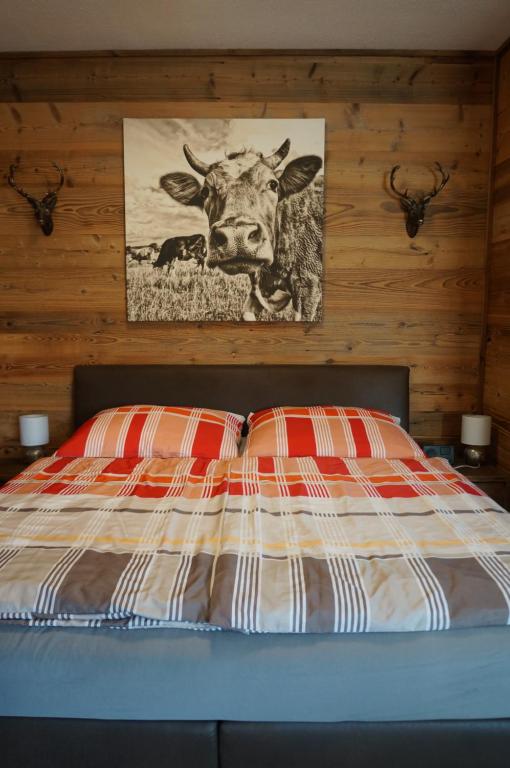 Postel nebo postele na pokoji v ubytování Wohlfühlstudio Bergblick in Walchsee