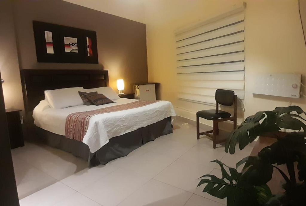 Postel nebo postele na pokoji v ubytování Hostal del Aguila