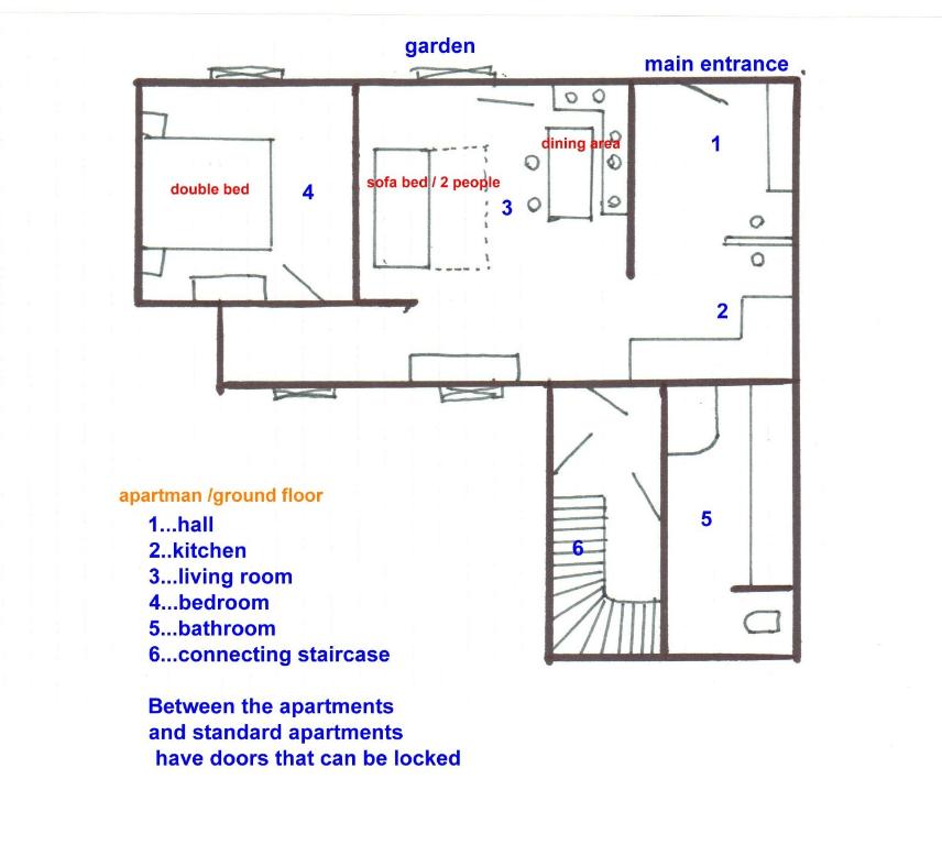 Půdorys ubytování Apartman75