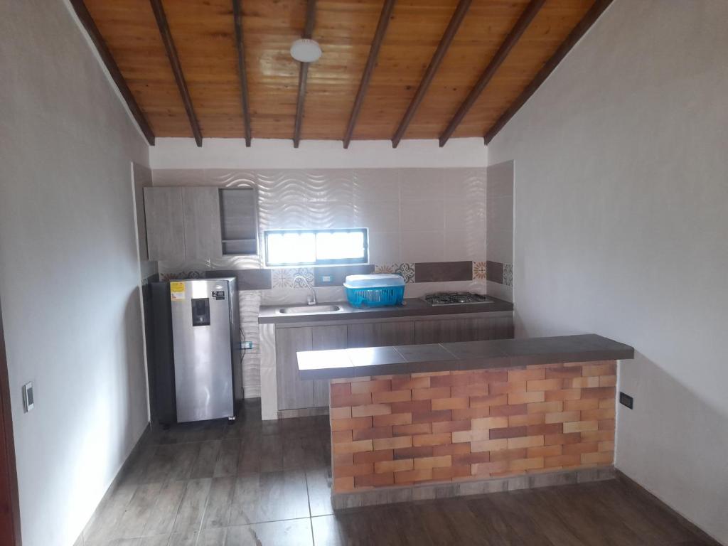 مطبخ أو مطبخ صغير في Cabañas El Sol