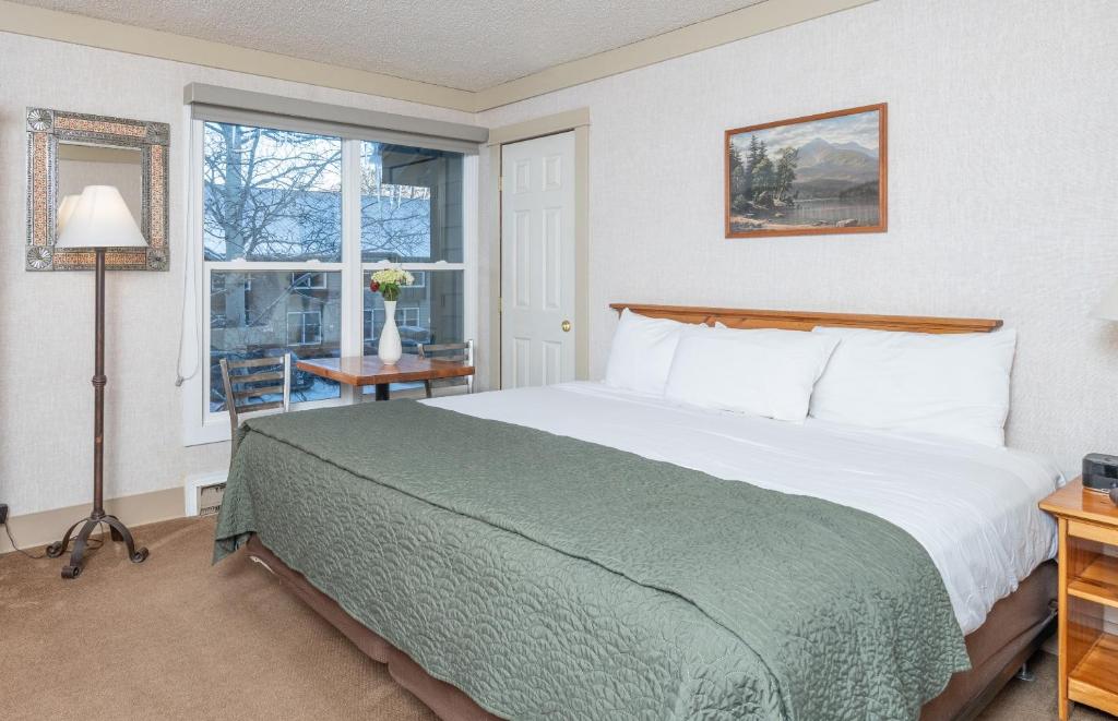 a bedroom with a large bed and a window at Mountainside Inn 417 by Alpine Lodging Telluride in Telluride