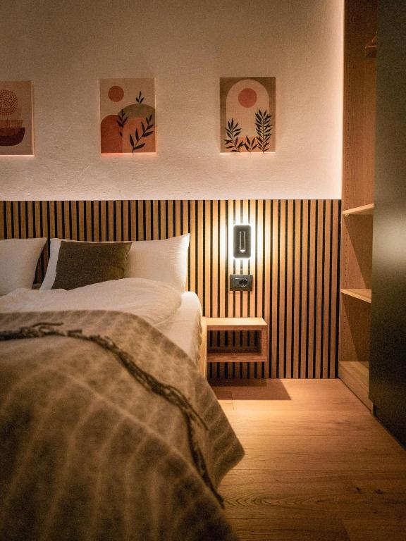 Posteľ alebo postele v izbe v ubytovaní Bergblick Apartment in Zentrumsnähe mit Garage