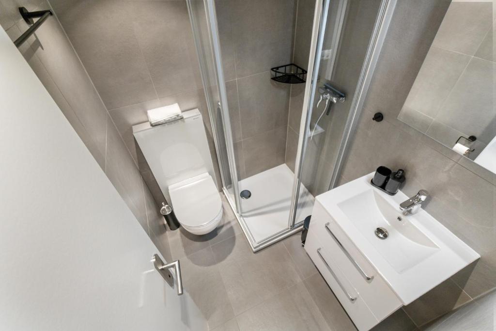 Koupelna v ubytování Studio rénové au centre de Saas-Fee