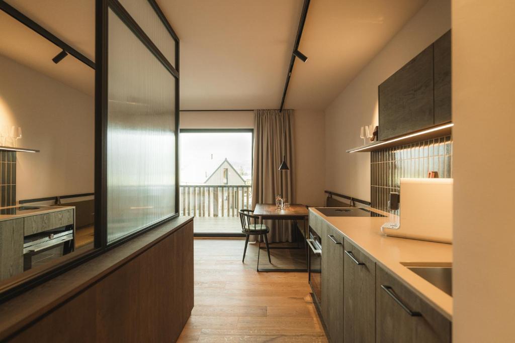 Kuchyň nebo kuchyňský kout v ubytování Agrad Chalets