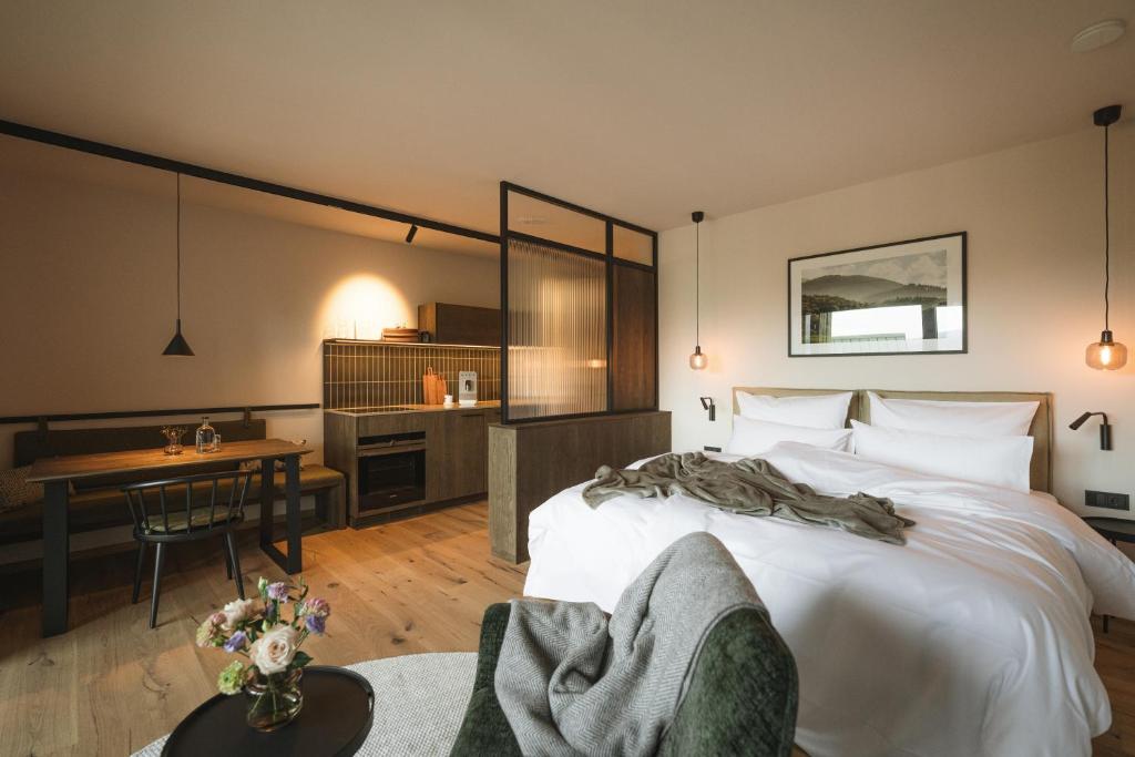 Postel nebo postele na pokoji v ubytování Agrad Chalets