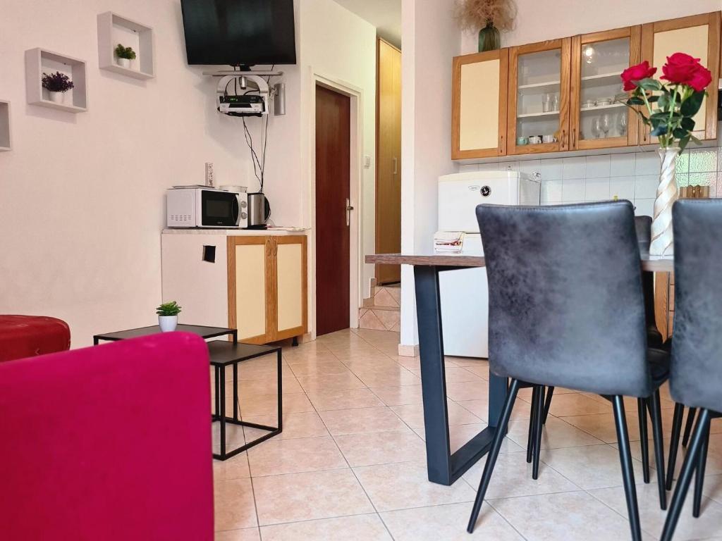 Kuchyň nebo kuchyňský kout v ubytování Apartments Bugi